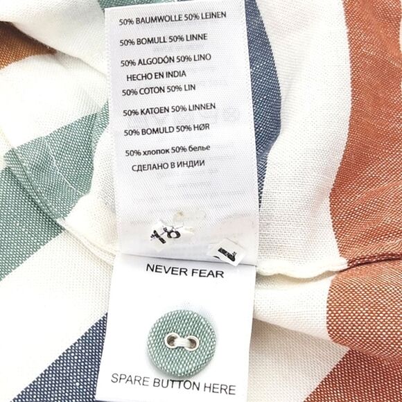 Seasalt Cornwall Glowing Skies Tunic Top Size 8  Women Multicolor Stripe Linen - Picture 10 of 10